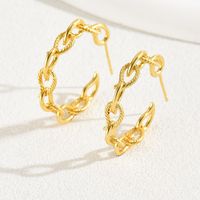 1 Pair Retro Simple Style Classic Style Circle Copper 18k Gold Plated Hoop Earrings main image 4