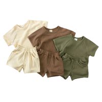 Simple Style Solid Color Cotton Boys Clothing Sets main image 1