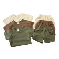 Simple Style Solid Color Cotton Boys Clothing Sets main image 2