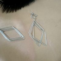 1 Pair Fashion Rhombus Metal Women's Drop Earrings sku image 4