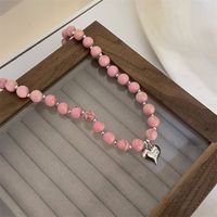 Artistic Irregular Heart Shape Beaded Natural Stone Freshwater Pearl Wholesale Necklace sku image 1