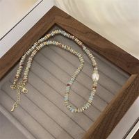 Artistic Irregular Heart Shape Beaded Natural Stone Freshwater Pearl Wholesale Necklace sku image 3