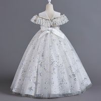 Elegant Princess Star Bow Knot Sequins Polyester Girls Dresses main image 5