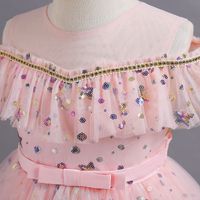 Elegant Princess Star Bow Knot Sequins Polyester Girls Dresses main image 2