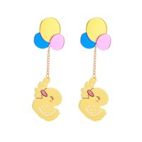 Cartoon Style Cute Balloon Duck Arylic Women's Drop Earrings sku image 1
