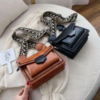 Women's Small Summer Pu Leather Color Block Streetwear Square Lock Clasp Shoulder Bag main image 1