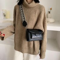 Women's Small Summer Pu Leather Color Block Streetwear Square Lock Clasp Shoulder Bag main image 3