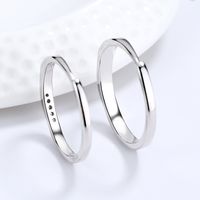 Simple Style Waves Sterling Silver Plating Inlay Zircon Open Ring main image 1