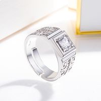 Romantic Shiny Round Square Copper Plating Inlay Zircon White Gold Plated Rings main image 5