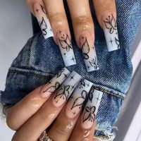 French Style Starry Sky Flower Pvc Nail Patches 1 Set sku image 3