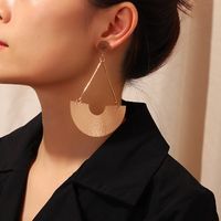 Exaggerated Sector Metal Plating Women's Drop Earrings main image 5