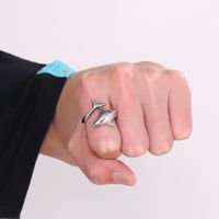 Cute Dolphin Stainless Steel Men's Open Ring main image 1