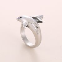 Cute Dolphin Stainless Steel Men's Open Ring main image 5