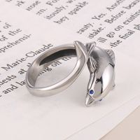 Cute Dolphin Stainless Steel Men's Open Ring main image 8