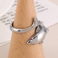 Cute Dolphin Stainless Steel Men's Open Ring main image 2