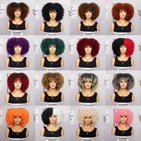 Femmes Hip Hop Rue Fil Haute Température Bangs Cheveux Courts Et Bouclés Perruques main image 1