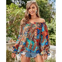 Women's Blouse Long Sleeve Blouses Printing Vintage Style Ditsy Floral main image 4