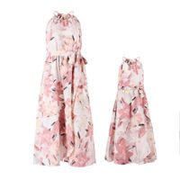 Cute Simple Style Flower Knee-length Family Matching Outfits main image 4