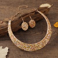 Luxurious Lady Classic Style Geometric Artificial Gemstones Alloy Wholesale Earrings Necklace main image 1
