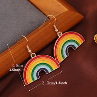 Casual Lady Rainbow Alloy Enamel Plating 14k Gold Plated Women's Drop Earrings main image 3