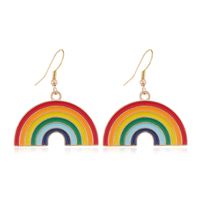 Casual Lady Rainbow Alloy Enamel Plating 14k Gold Plated Women's Drop Earrings main image 2