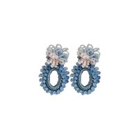 Sweet Oval Flower Artificial Crystal Glass Women's Drop Earrings main image 4
