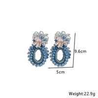 Sweet Oval Flower Artificial Crystal Glass Women's Drop Earrings main image 2