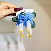 Cute Flower Cloth Seed Bead Handmade Women's Drop Earrings main image 6
