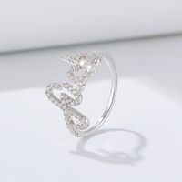 Wholesale Elegant Lady Simple Style Letter Sterling Silver Zircon Rings main image 5