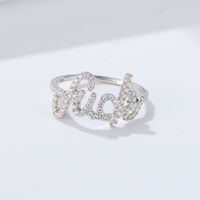 Wholesale Elegant Lady Simple Style Letter Sterling Silver Zircon Rings main image 4