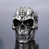 Retro Exaggerated Punk Skull 304 Stainless Steel Men'S Rings main image 1
