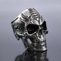 Retro Exaggerated Punk Skull 304 Stainless Steel Men'S Rings main image 5