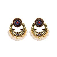 1 Pair Bohemian Water Droplets Tassel Alloy Inlay Turquoise Women's Drop Earrings sku image 30