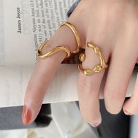 Simple Style Solid Color Titanium Steel Plating Rings main image 3
