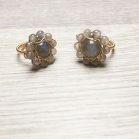 Simple Style Flower Natural Stone Crystal Plating 14k Gold Plated Rings Earrings main image 4