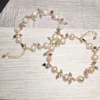 Simple Style Geometric Freshwater Pearl Mixed Materials Tourmaline Bracelets main image 4