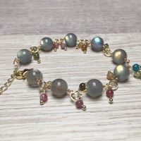 Simple Style Geometric Freshwater Pearl Mixed Materials Tourmaline Bracelets main image 1