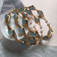 Style Simple Rond Aigue-marine Perle D'eau Douce Patchwork Bracelet sku image 4