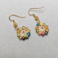 1 Pair Modern Style Flower Tourmaline Alloy Earrings main image 2