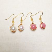 1 Pair Ethnic Style Geometric Copper Inlay Crystal Freshwater Pearl 18k Gold Plated Drop Earrings main image 2