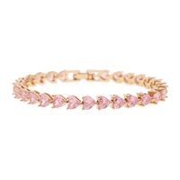 Hip-hop Heart Shape Copper Inlay Zircon Tennis Bracelet sku image 9