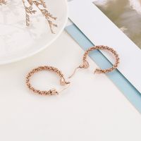 1 Pair Simple Style Streetwear Twist Plating Stainless Steel 18K Gold Plated Rose Gold Plated Earrings main image 5