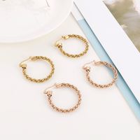 1 Pair Simple Style Streetwear Twist Plating Stainless Steel 18K Gold Plated Rose Gold Plated Earrings main image 3