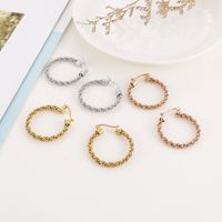 1 Pair Simple Style Streetwear Twist Plating Stainless Steel 18K Gold Plated Rose Gold Plated Earrings main image 1