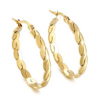 1 Pair Simple Style Streetwear Twist Plating Stainless Steel 18K Gold Plated Rose Gold Plated Earrings sku image 1