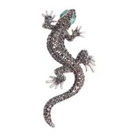 Rétro Gecko Alliage Incruster Strass Unisexe Broches main image 2
