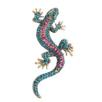 Retro Gecko Alloy Inlay Rhinestones Unisex Brooches sku image 7