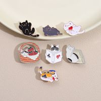 Cute Animal Cat Alloy Plating Unisex Brooches main image 3