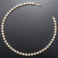 Elegant Glam Luxurious Heart Shape Brass Plating Inlay Zircon 18k Gold Plated Bracelets Necklace main image 5