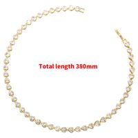 Elegant Glam Luxurious Heart Shape Brass Plating Inlay Zircon 18k Gold Plated Bracelets Necklace main image 3